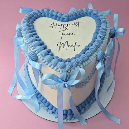 Baby Blue Heart Cake