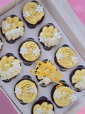 Happy birthday flower cupcakes