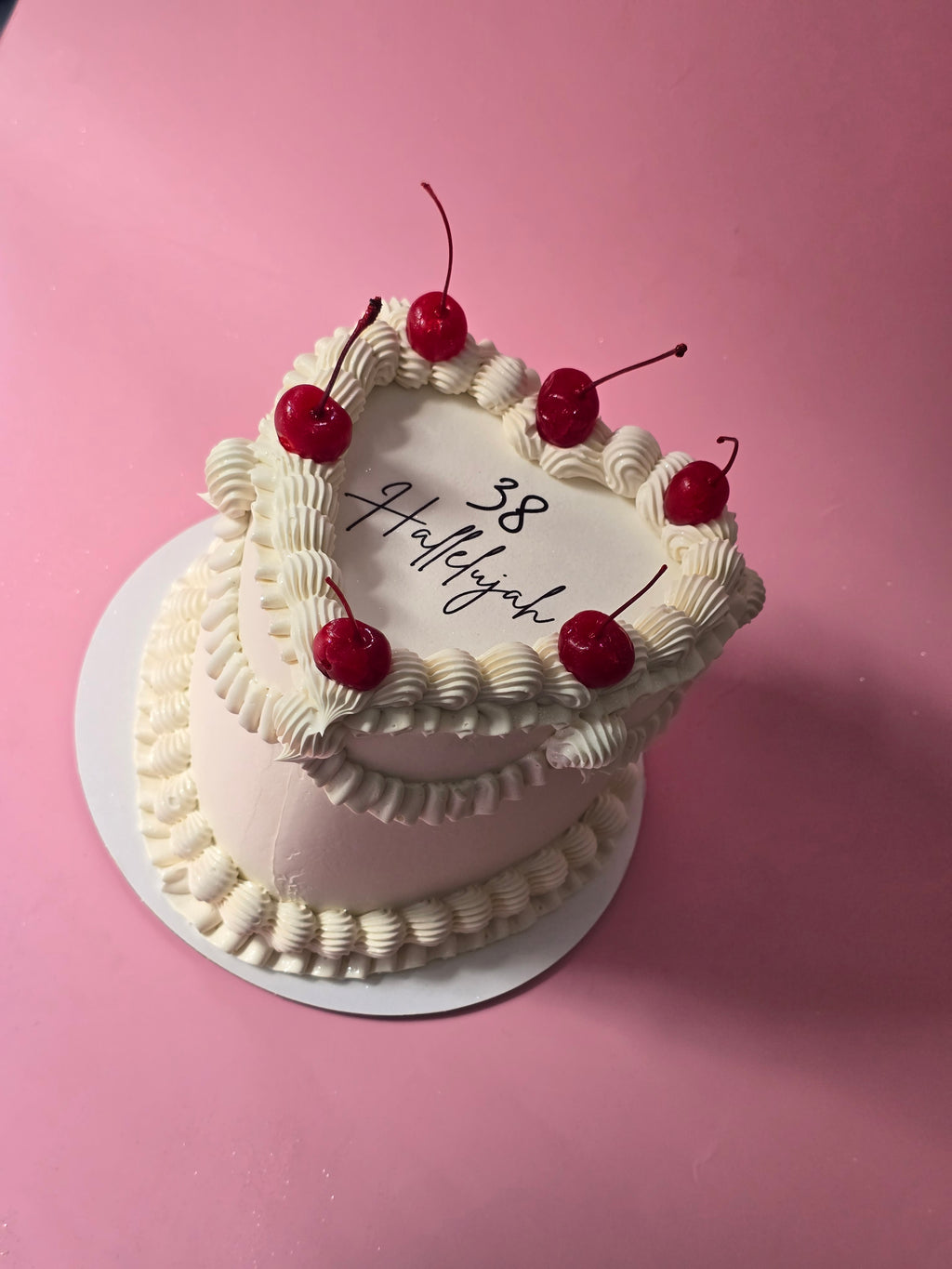 White cherry vintage cake