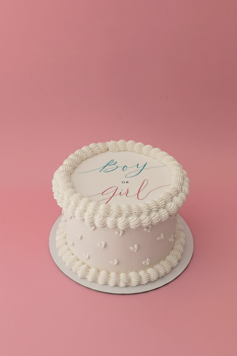 Baby reveal cake
