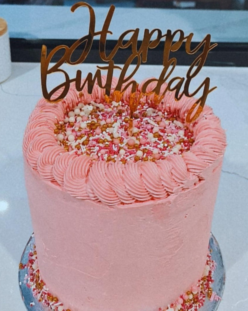 Happy Birthday Cake with topper