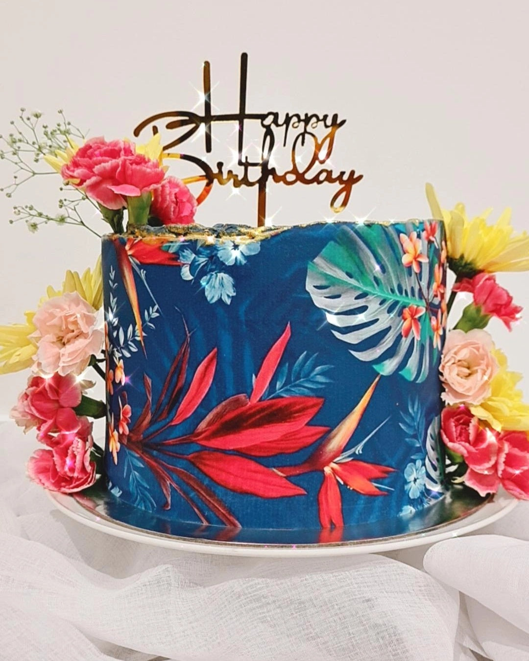 Happy Birthday Cake with topper